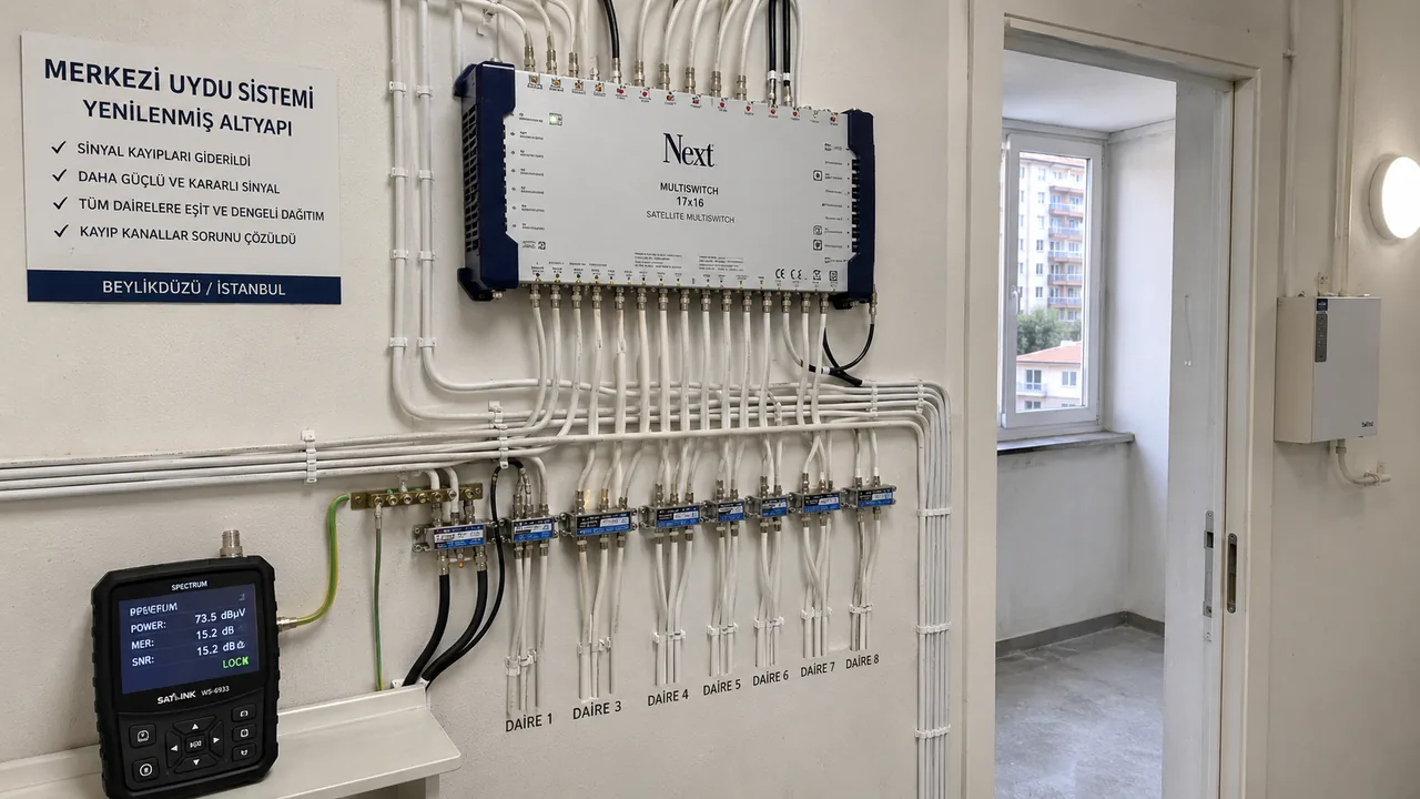 Beylikdüzü Apartman Merkezi Uydu Sistemi Yenileme Projesi
