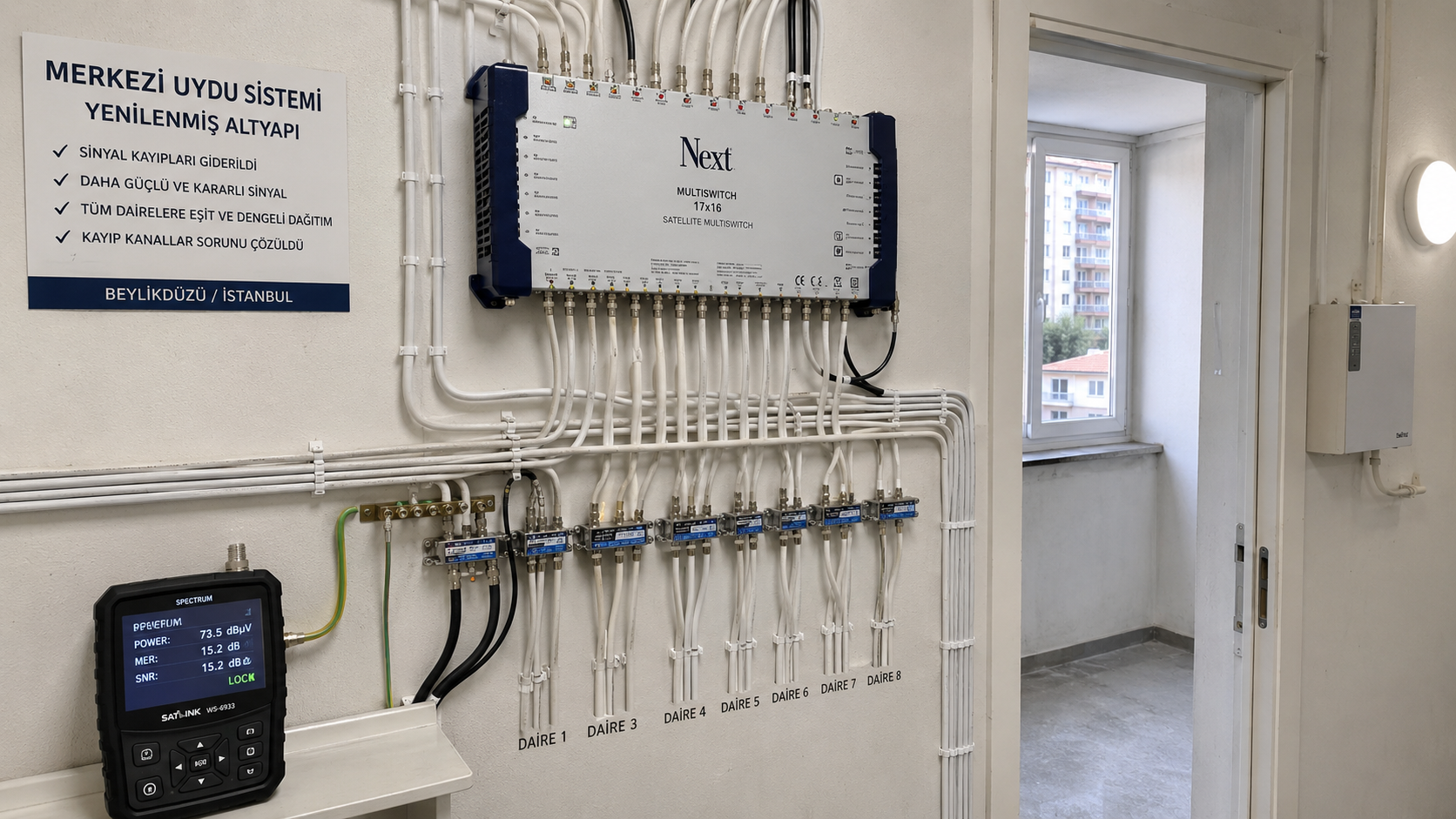Beylikdüzü Apartman Merkezi Uydu Sistemi Yenileme Projesi