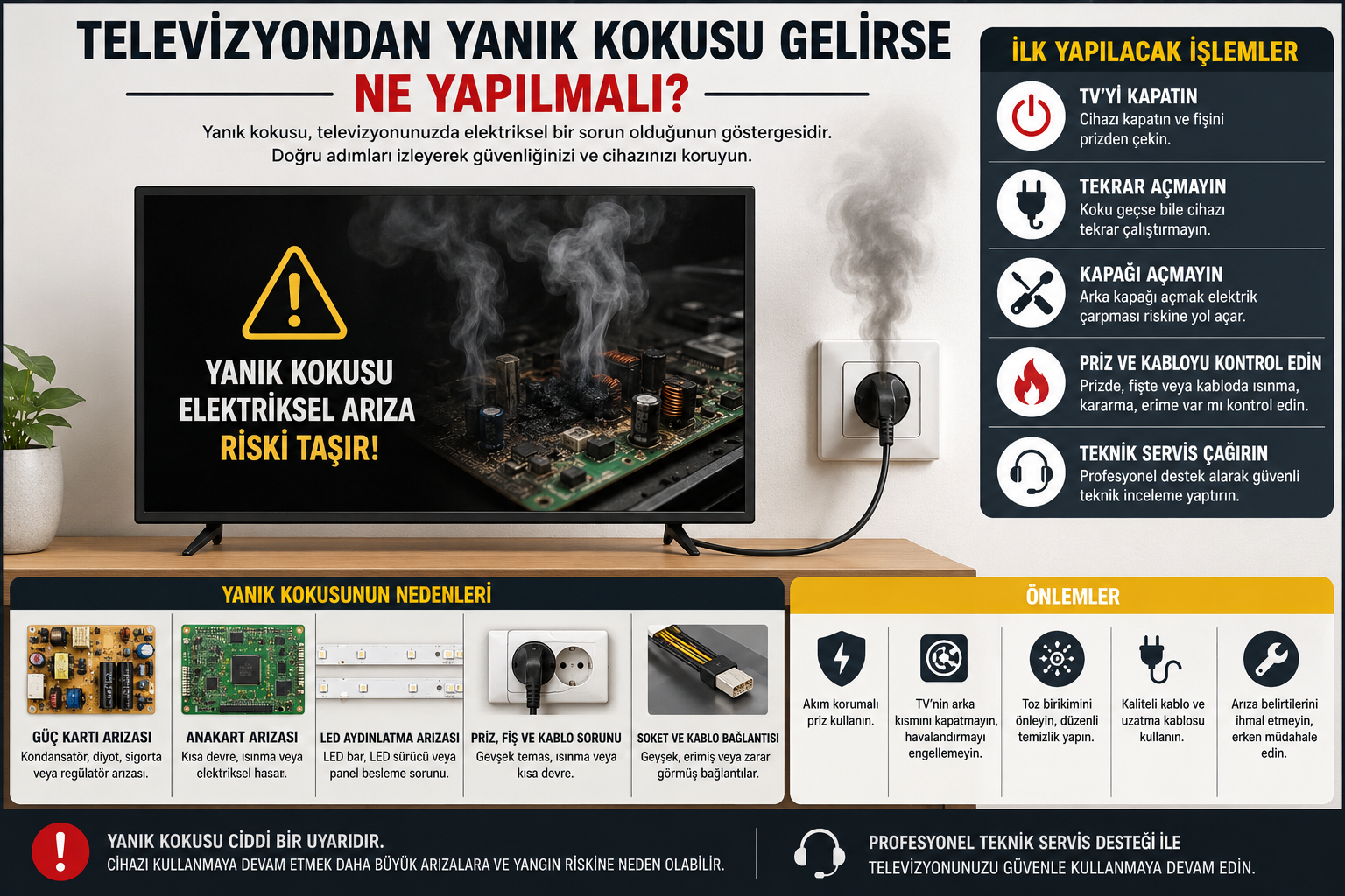 Televizyondan Yanık Kokusu Gelirse Ne Yapılmalı? – blog görseli